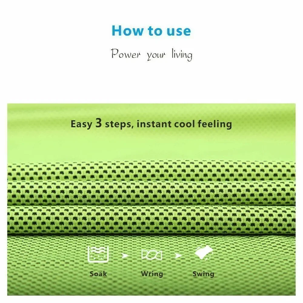 3x Cooling Towel, Ice Towel for Yoga, Running, Hiking, Camping, Beach Activities